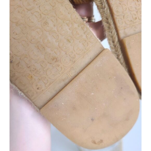 Sam Edelman Andy 10 Brown Leather Slip On Flat Espadrille Slides Sandals Minimal - Picture 7 of 7